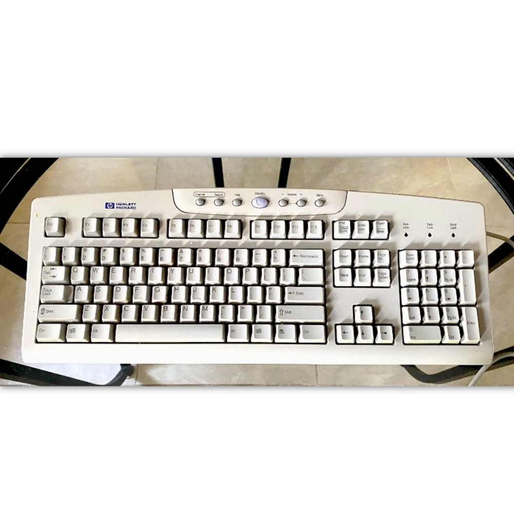 ⌨️HP⌨️ RT2856TW WIRED 5’10” CORD ADJUSTABLE PEGS KEYBOARD EUC 🖥